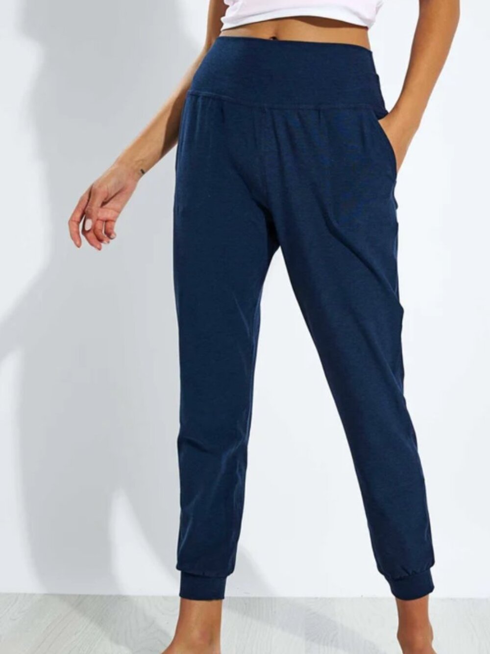 Beyond Yoga Spacedye Midi Jogger w/ Pockets - Nocturnal Navy Medium $110